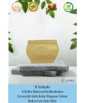 Altın Mumluk Şamdan Tealight Mum Uyumlu Mini Çizgili Çiçekli Model